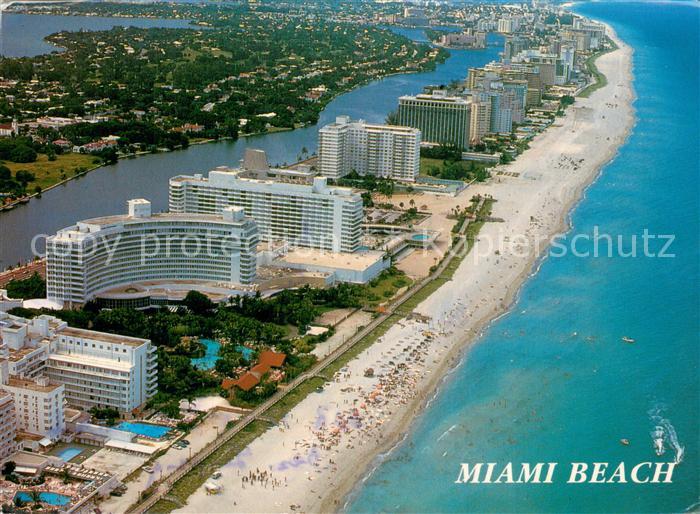 Miami Beach Boardwalk connects hotels along Miami Beach Air view