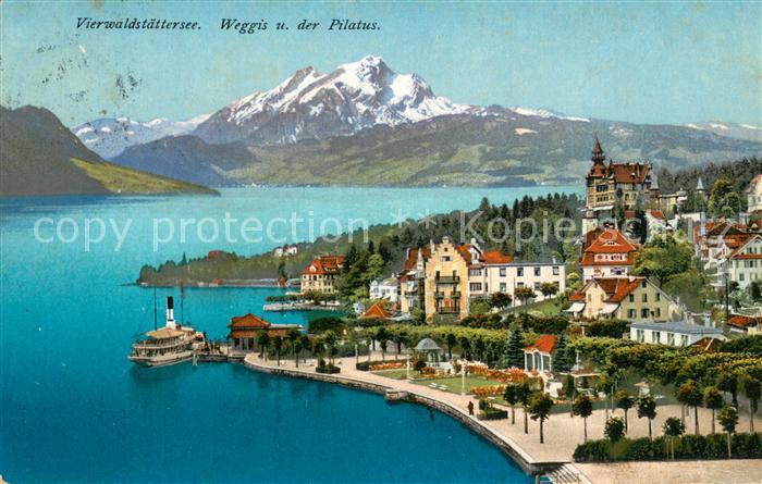 Kuenstlerkarte Goetz E. Nr.5159 Vierwaldstaettersee Weggis Pilatus
