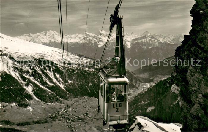 Seilbahn Cable-Car Telepherique Luftseilbahn Leukerbad Gemmipass