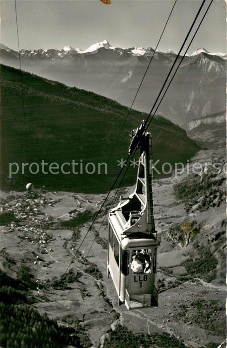 Seilbahn Cable-Car Telepherique Luftseilbahn Leukerbad Gemmipass