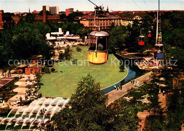 Gartenbauaustellung Hamburg 1963 Kleine Wallanlage Seilbahn