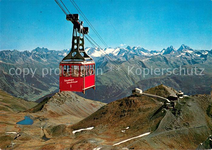 Seilbahn Cable-Car Telepherique Weissfluhgipfelbahn Silvrettagruppe Piz Linard