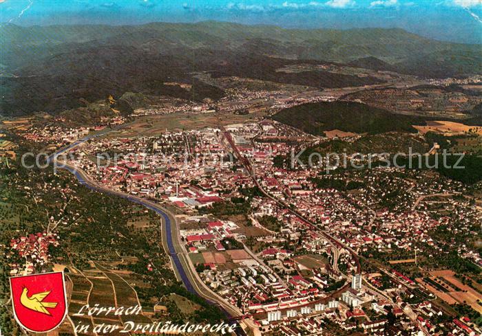 LoeRRACH Baden BW Dreilaendereck Fliegeraufnahme