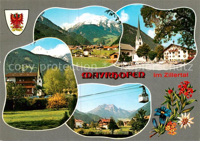 Mayrhofen Zillertal Panorama Kirche Seilbahn
