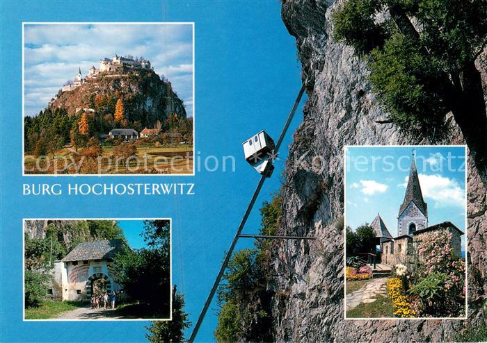 Launsdorf Kaernten Burg Hochosterwitz Eingangstor Schraegaufzug auf die Burg Kir