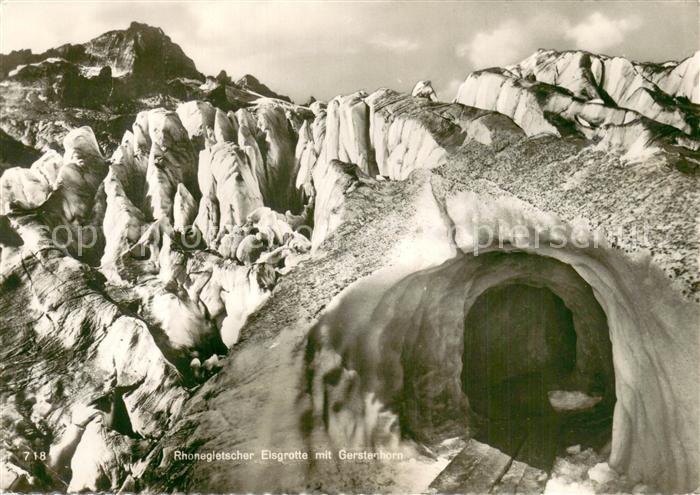 Gletscher Rhonegletscher Eisgrotte mit Gerstenhorn