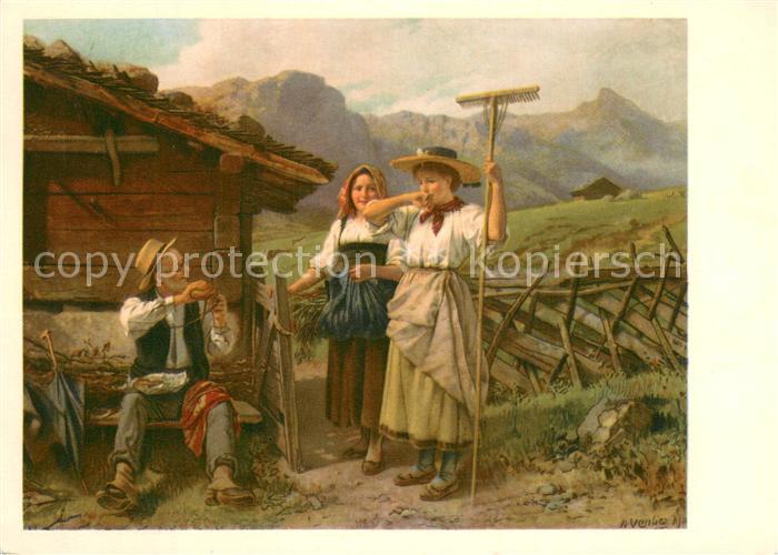 Kuenstlerkarte Alte Kuenstler Benjamion Vautier Der Genante Profesor