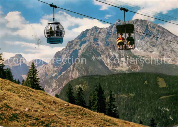 Sessellift Chairlift Telesiege Jennerseilbahn gegen Watzmann Steinernes Meer