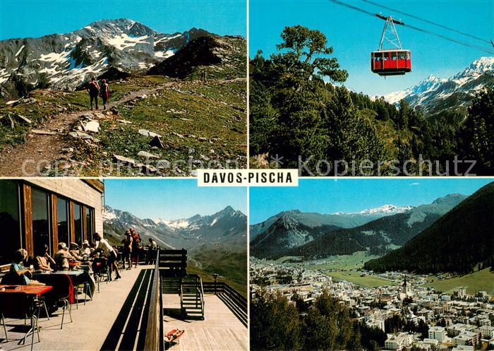 Seilbahn Cable-Car Telepherique Davos Pischa Bergrestaurant Pischa gegen Fluela
