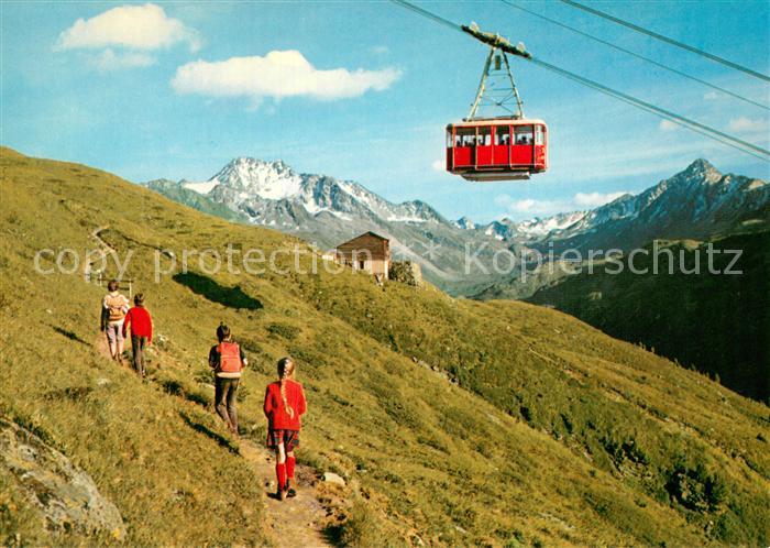 Seilbahn Cable-Car Telepherique Davos Flueela Pischabahn gegen Wisshorn Schwarzh