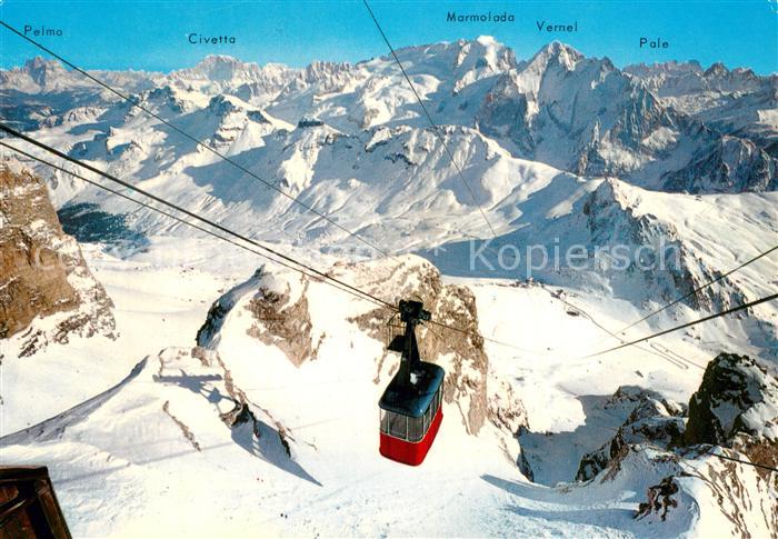 Seilbahn Cable-Car Telepherique Dolomiti Trentino Sass Pordoi