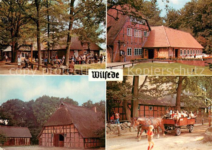 Wilsede Lueneburger Heide Teilansichten Pferdewagen