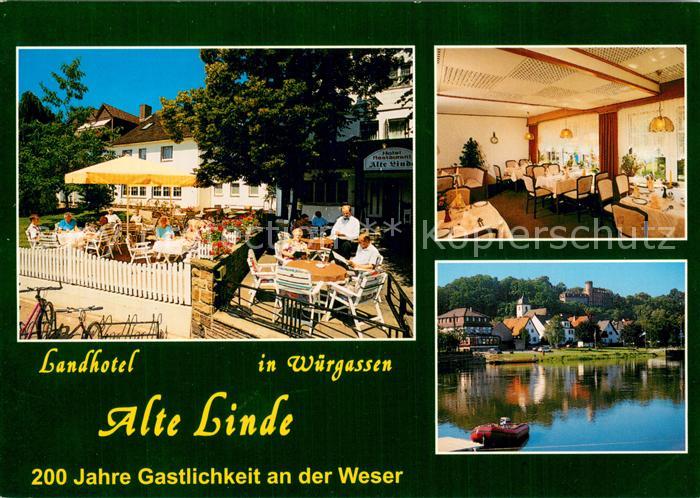 Wuergassen Landhotel Alte Linde Terrasse Gaststube Seepartie