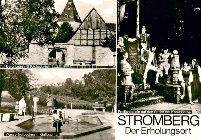 Stromberg Westfalen Freilichtspiele Kreuzkirche Burgmauer mit Paulusturm Wassert