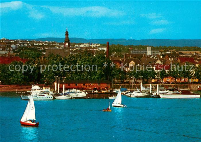 Schierstein Rheinansicht Hafen Fliegeraufnahme