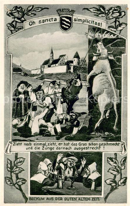 Beckum  Westfalen Beckum aus der guten alten Zeit Zeichnung-Karte