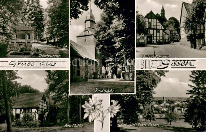 Bad Essen Bahnhofstrasse Trinkbrunnen Alte-Muehle Fachwerkhaeuser