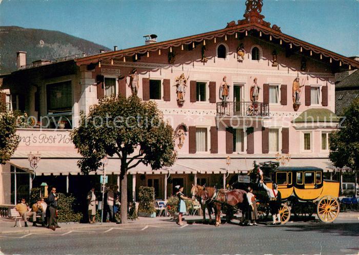 GARMISCH-PARTENKIRCHEN Bayern Clausings Posthotel m. Kutsche Gespann