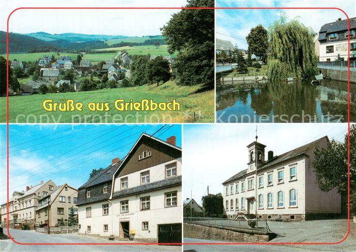 Griesbach Rottal Teilansicht Oberer Teich Hauptstrasse m. Gemeindeamt u. Gasthof