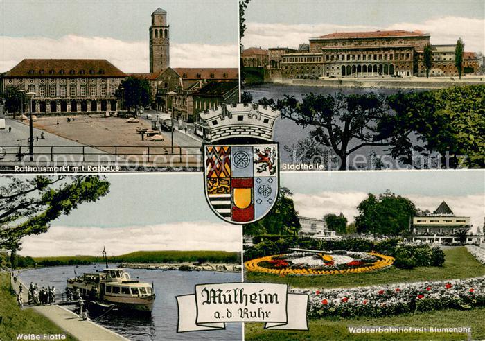 Muelheim Ruhr Rathausmarkt Stadthalle Wasserbahnhof Weisse-Flotte