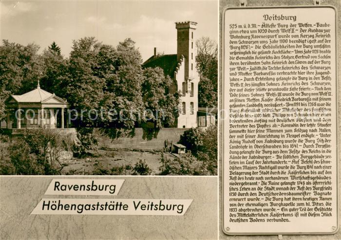 Ravensburg Wuerttemberg Hoehengaststaette Veitsburg