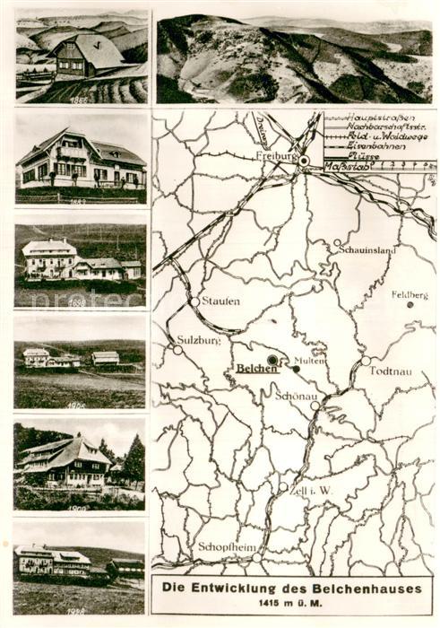 Belchen Baden Entwicklung d. Belchenhauses Hotel Umgebungs-Karte