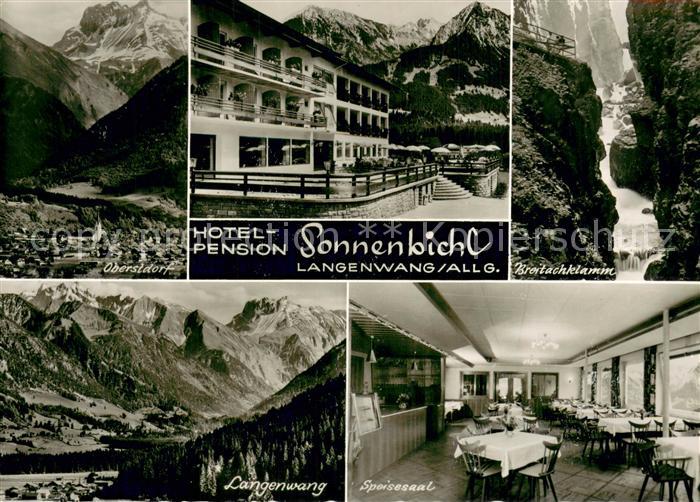 Langenwang Fischen Hotel-Pension Sonnenbichl-Speisesaal Oberstdorf Breitachklamm