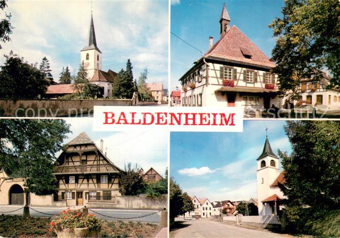 Baldenheim Protest. Kirche Maison alsacienne a colombage