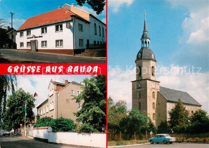 Bauda Gaststaette zum Loewen Strassenpartie Kirche
