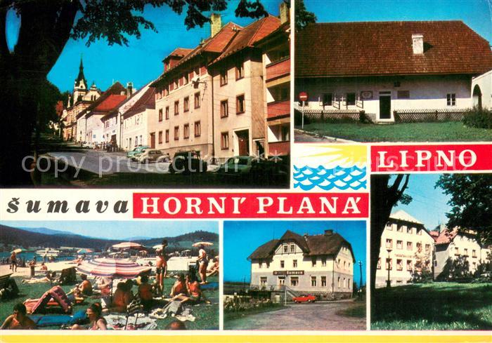 Lipno CZ Teilansichten Badestrand Hotels