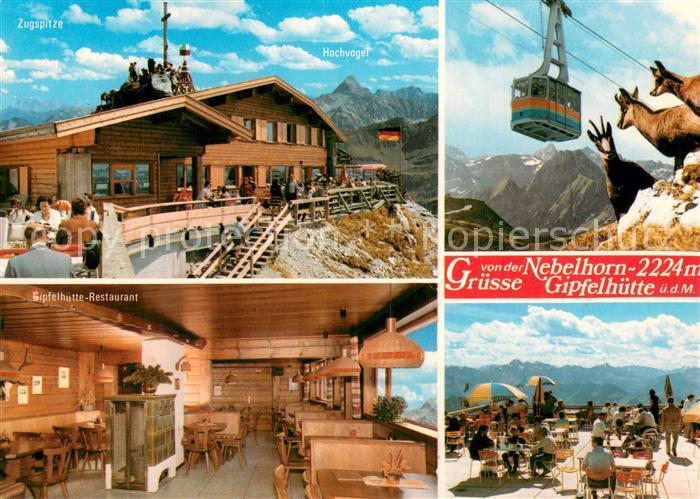 Oberstdorf Nebelhornbahn Gipfelhuette Restaurant Terrasse Seilbahn