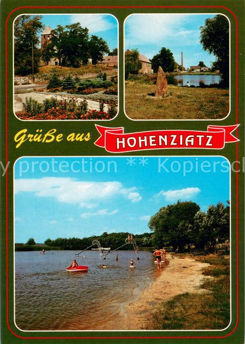 Hohenziatz Blick zur Kirche Am Dorfteich Badesee