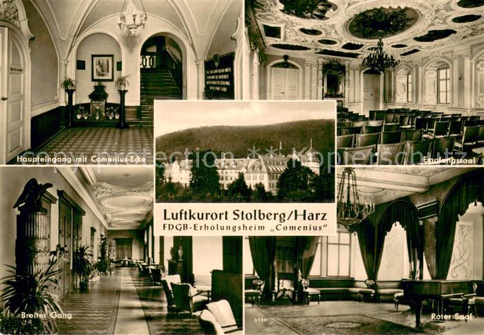 Stolberg Harz Haupteingang FDGB Erholungsheim Comenius Ecke Breiter Gang Empfang