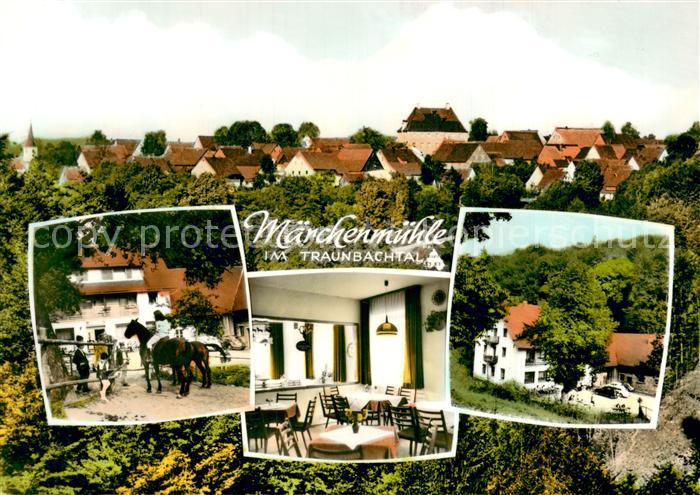 Stoeckelsberg Maerchenmuehle im Traunbachtal Pferde Gaststube