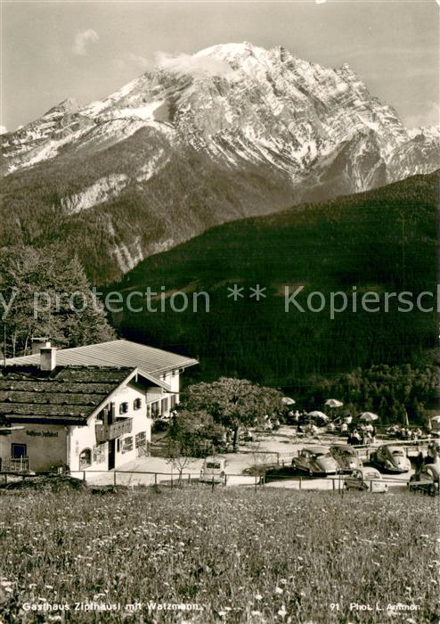 Ramsau Berchtesgaden Gasthaus Zipfhaeusl mit Watzmann