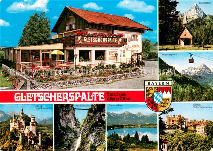 Trauchgau Cafe Weinhaus Gletscherspalte Schloss Neuschwanstein Poellatschlucht B