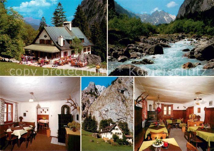 Ramsau Berchtesgaden Berggaststaette Wimbachschloss im Wimbachtal Gastraeume Pan