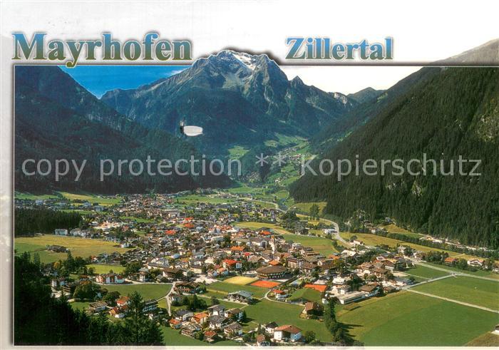Mayrhofen Zillertal Fliegeraufnahme mit Gruenberg