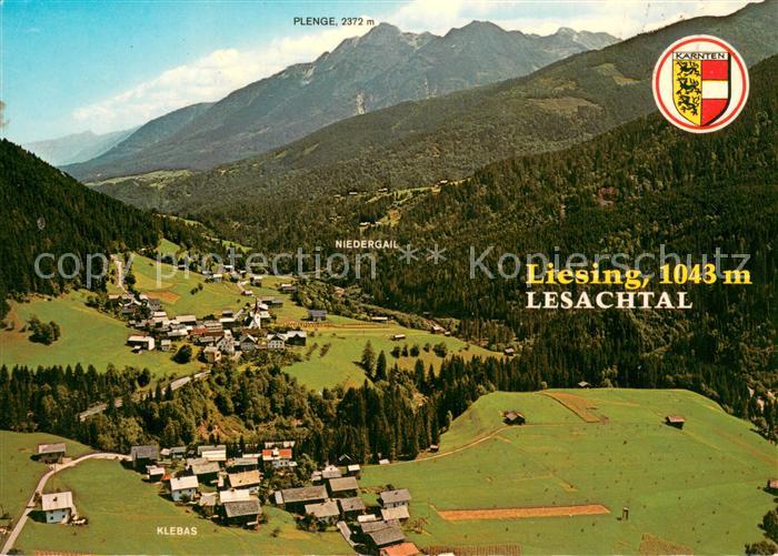 Liesing Kaernten Fliegeraufnahme mit Plenge Niedergail Klebas