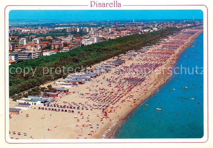 Pinarella di Cervia Spiaggia Pineta e alberghi Fliegeraufnahme