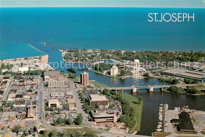 St Joseph Michigan Fliegeraufnahme St Joseph River and Lake Michigan