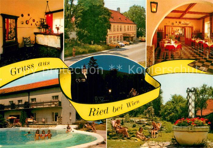 Ried Riederberg Gasthof Schmid Gastraeume Pool Park