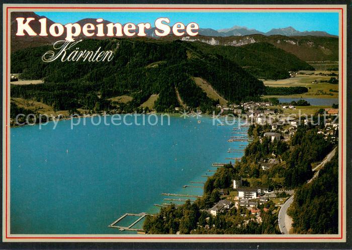 Klopeinersee Kaernten AT Fliegeraufnahme mit Seelach und dem Kleinsee
