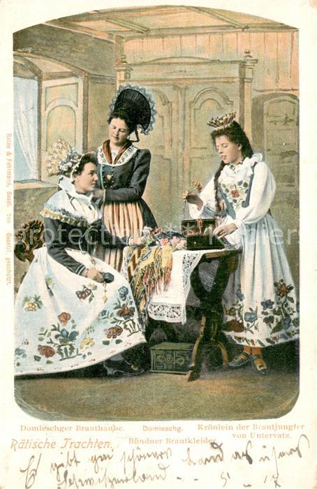 Trachten Litho Rätische Trachten