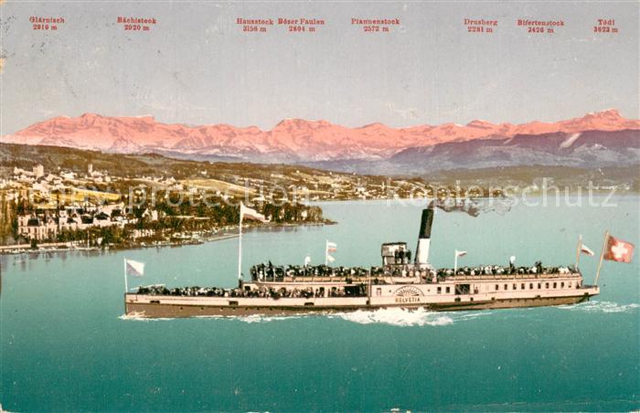 Dampfer Seitenrad Zuerichsee Helvetia