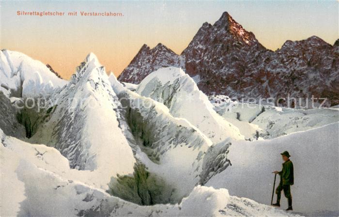 Gletscher Silvrettagletscher mit Verstanclahorn