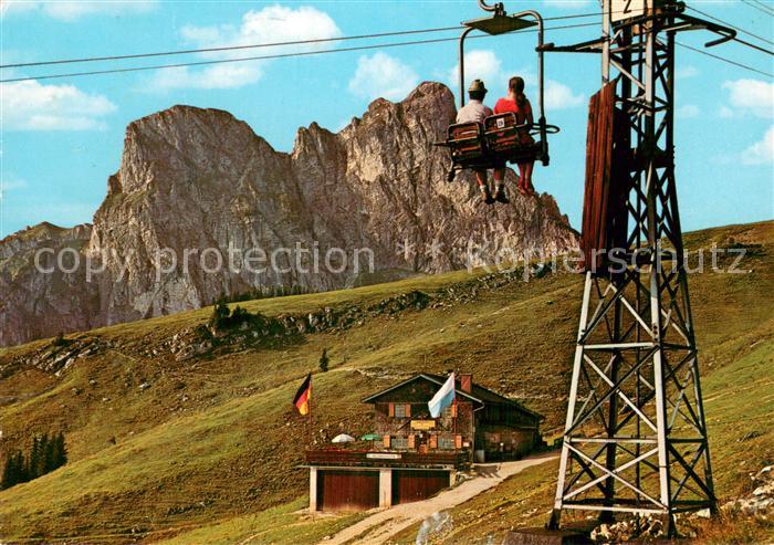 Sessellift Chairlift Telesiege Hochalpe am Breitenberg mit Aggenstein
