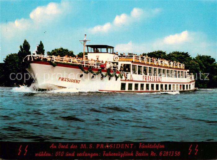 Dampfer Binnenschifffahrt M.S.PRaeSIDENT  Berlin