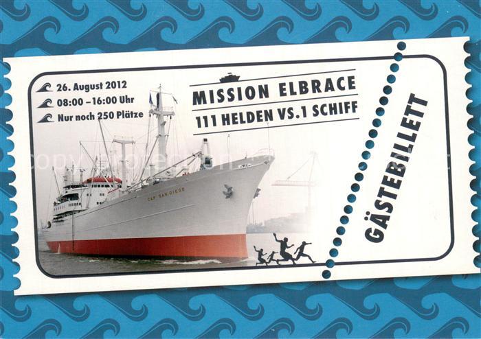 Dampfer Oceanliner Gaestebillett  Cap San Diego Elbrace