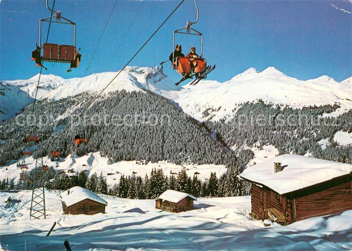 Sessellift Chairlift Telesiege Rinerhorn Davos Glaris Bergrestourant Jatzmaeder